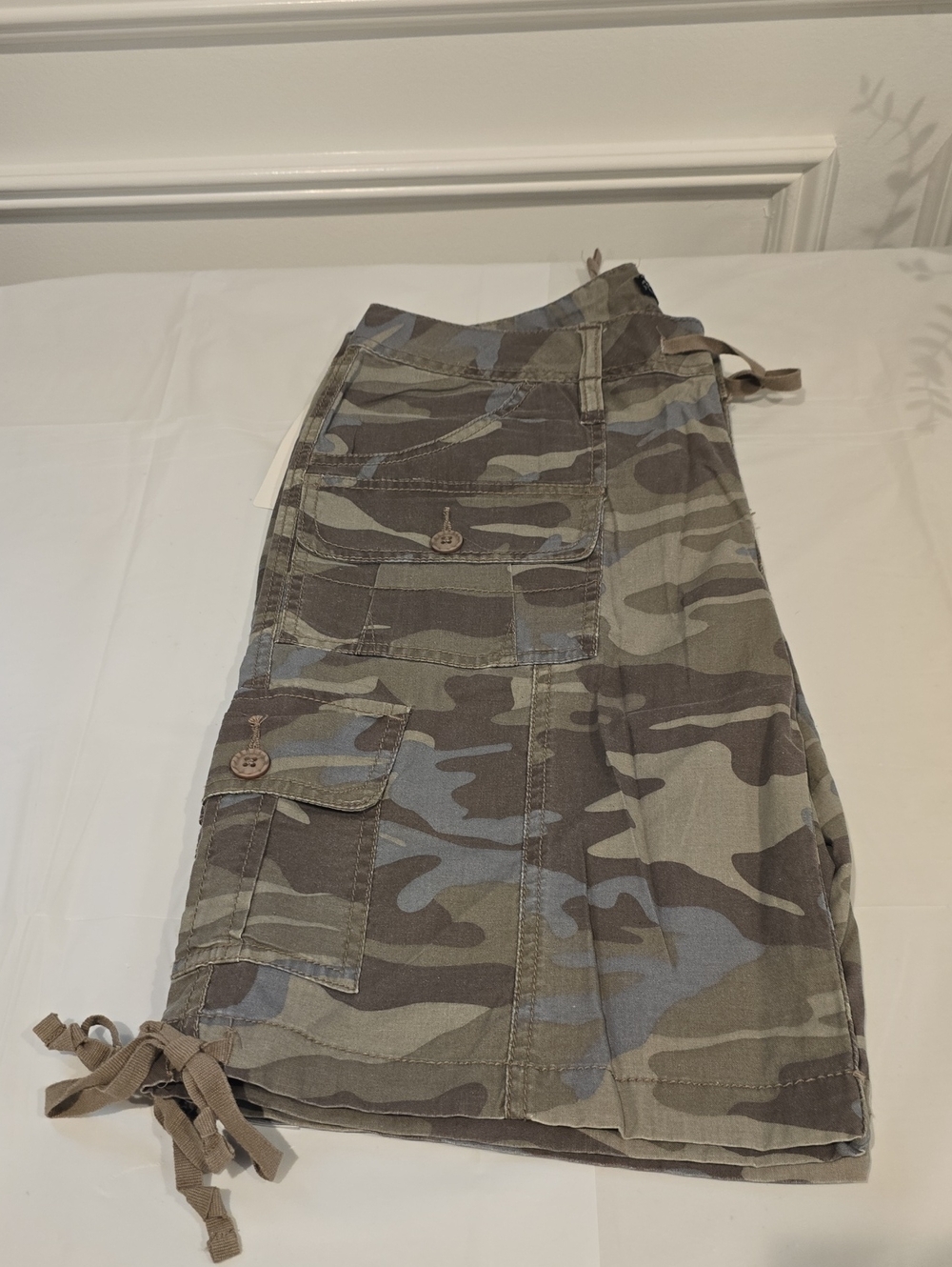 Camo Cargo Shorts - Women's Olive Camouflage - Picture 3 of 11
